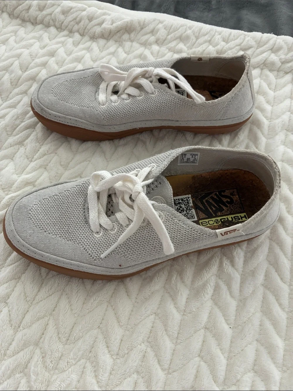 Vans Gray Low-Top Sneakers with Gum Sole